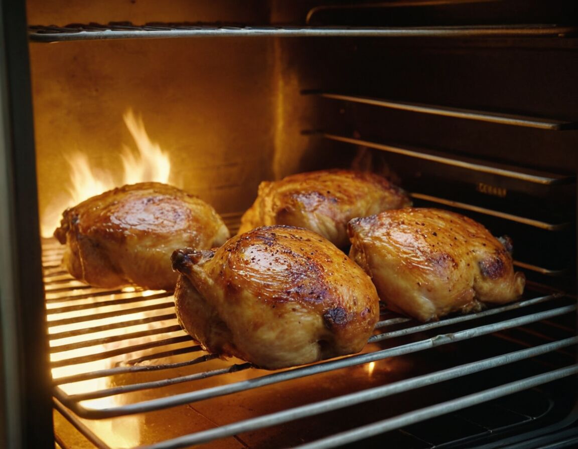 Umluft für gleichmäßiges Garen aktivieren - Wie lange brauchen Hähnchenschenkel im Backofen Umluft für ein perfektes Ergebnis?