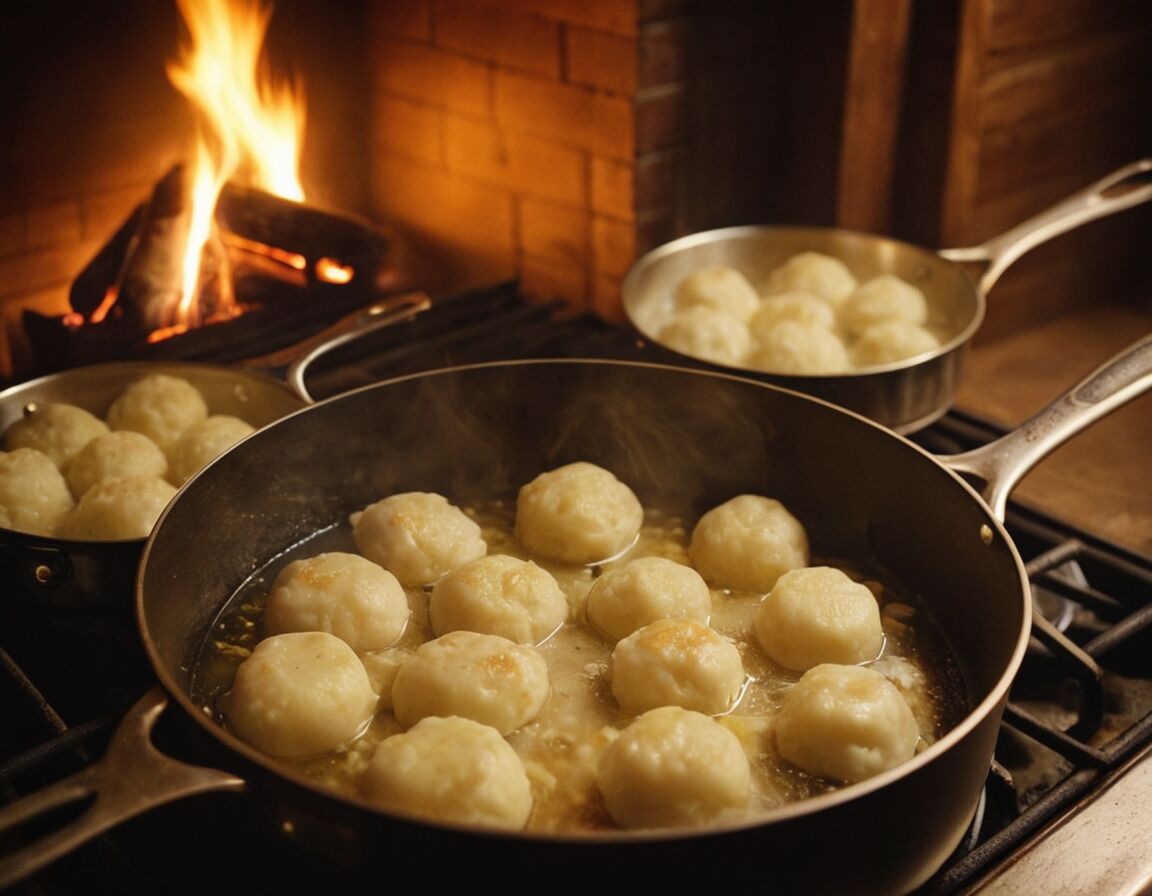 Wasser zum Kochen bringen, Klöße hineingeben - Omas Kartoffelklöße aus gekochten Kartoffeln: Das traditionelle Rezept für den perfekten Genuss