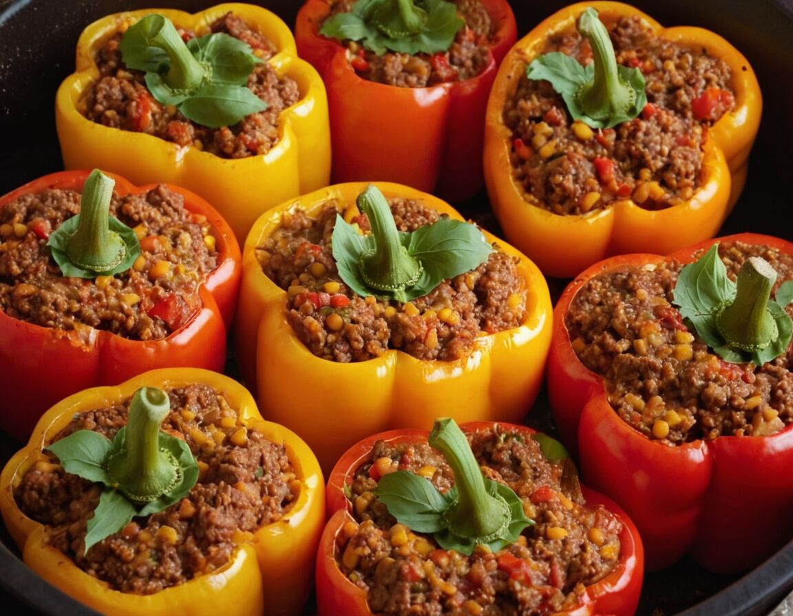 Im Ofen bei 180°C backen - Gefüllte Paprika mit Hack: Ein einfaches Rezept für ein herzhaftes Familienessen