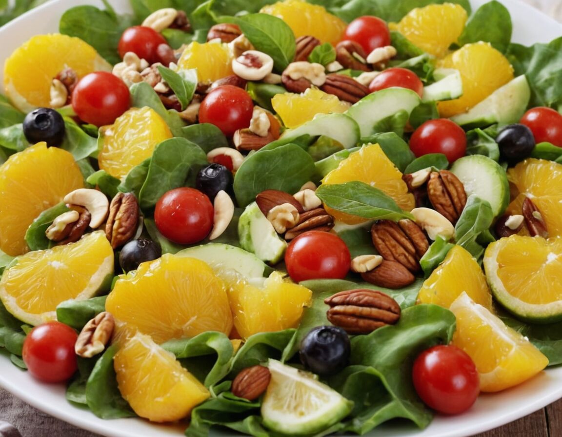 Leichte Salate mit Zitrusfrüchten und Nüssen - Sommerliche Salate zum Grillen: Frische Rezepte für die perfekte Grillparty