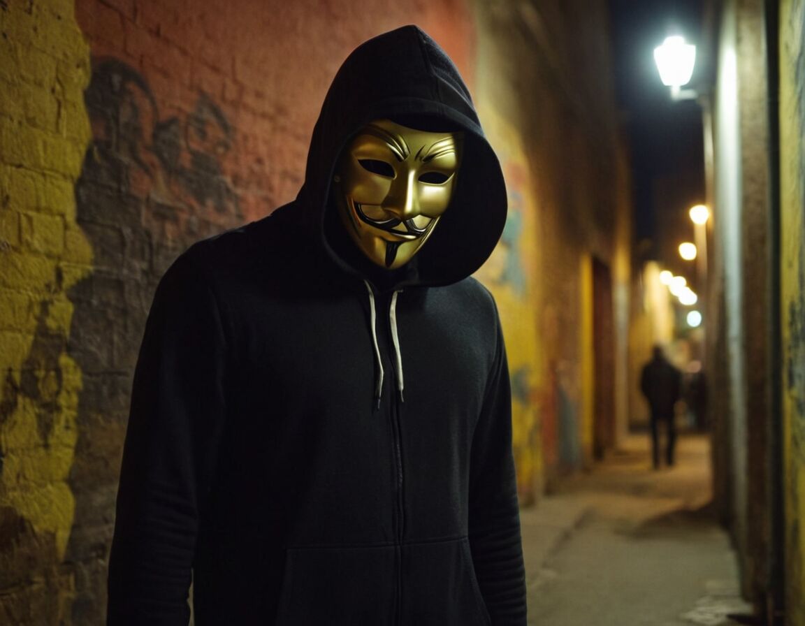 Geheimhaltung durch wechselnde Kleidung und Masken - Wie sieht Banksy aus? Ein Blick hinter die Maske des geheimnisvollen Künstlers.